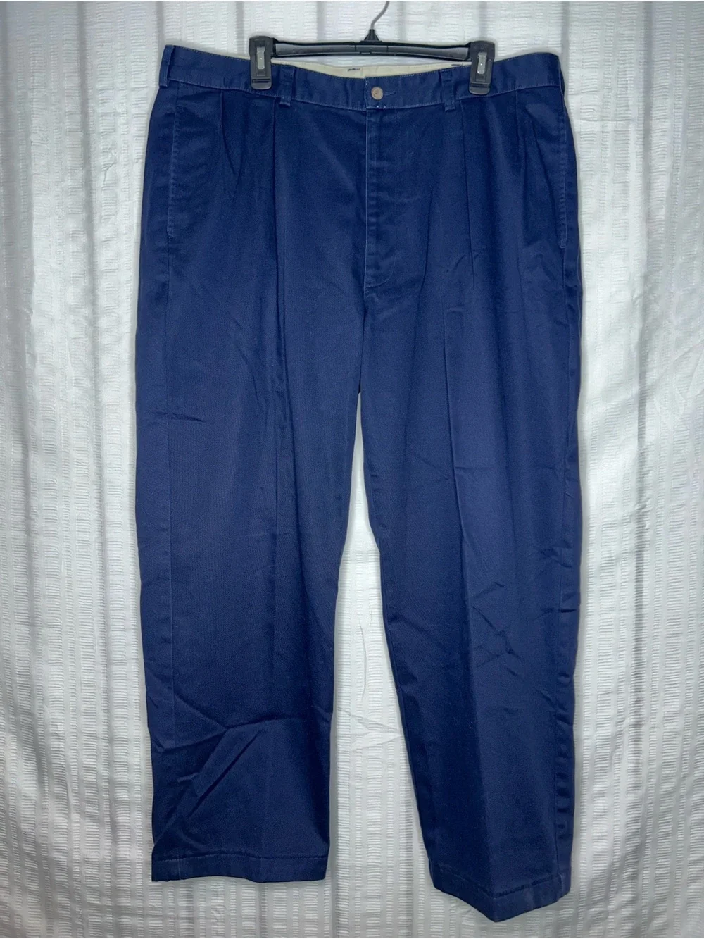 Vtg Y2K Polo Ralph Lauren Men's Andrew Pant Navy Chino Double Pleated Size 40x30